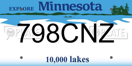 798CNZ Minnesota License Plate