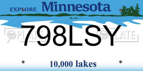 798LSY Minnesota License Plate