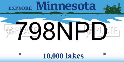 798NPD Minnesota License Plate