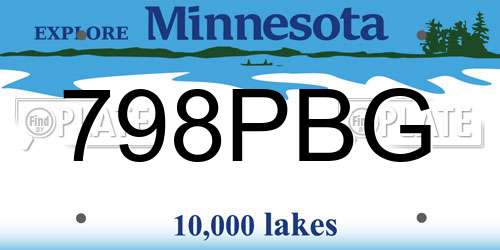 798PBG Minnesota License Plate
