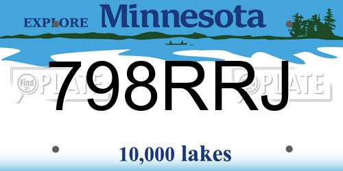 798RRJ Minnesota License Plate