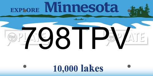 798TPV Minnesota License Plate