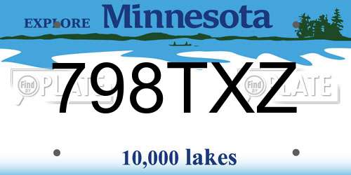 798TXZ Minnesota License Plate