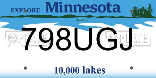 798UGJ Minnesota License Plate