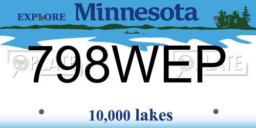798WEP Minnesota License Plate