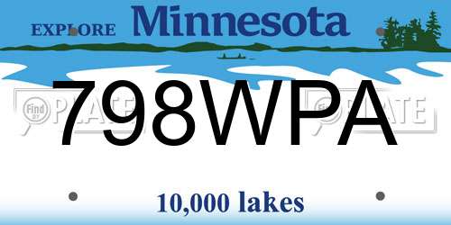798WPA Minnesota License Plate
