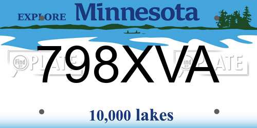 798XVA Minnesota License Plate