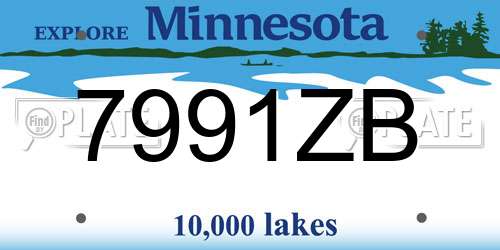 7991ZB Minnesota License Plate