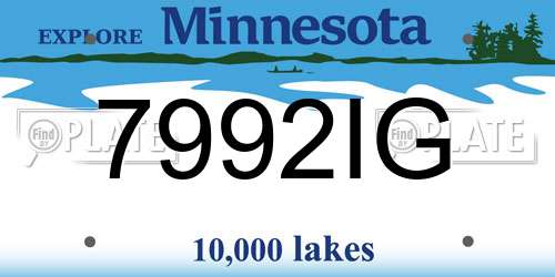 7992IG Minnesota License Plate