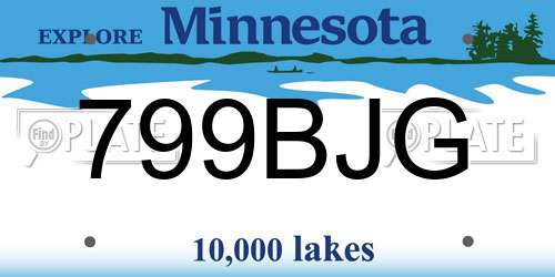 799BJG Minnesota License Plate