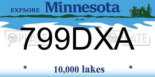 799DXA Minnesota License Plate