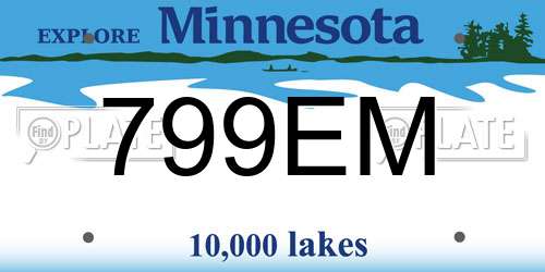 799EM Minnesota License Plate
