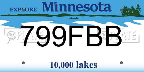 799FBB Minnesota License Plate