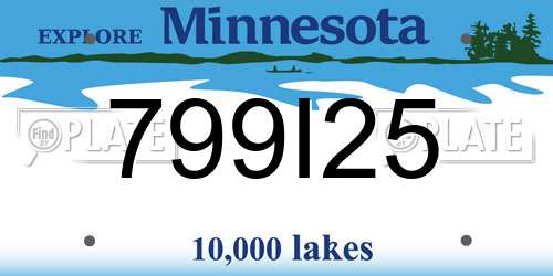 799I25 Minnesota License Plate