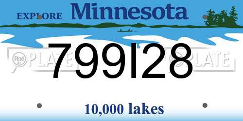 799I28 Minnesota License Plate