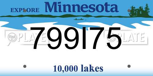 799I75 Minnesota License Plate