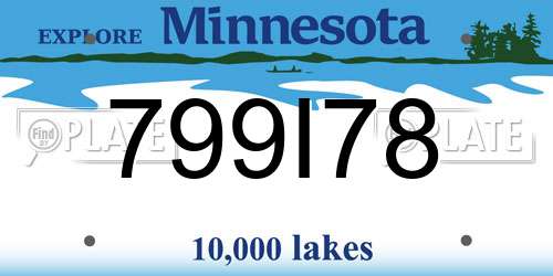 799I78 Minnesota License Plate