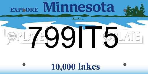 799IT5 Minnesota License Plate