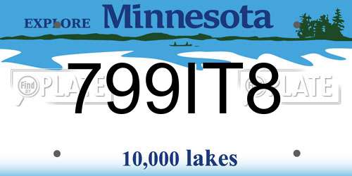 799IT8 Minnesota License Plate