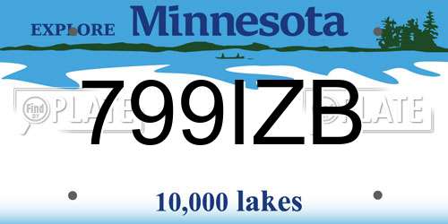799IZB Minnesota License Plate