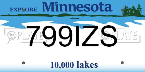799IZS Minnesota License Plate
