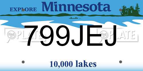 799JEJ Minnesota License Plate