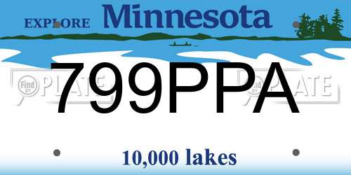 799PPA Minnesota License Plate