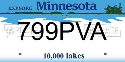 799PVA Minnesota License Plate