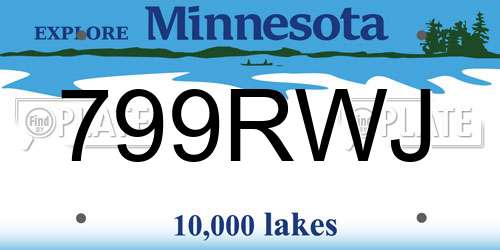 799RWJ Minnesota License Plate