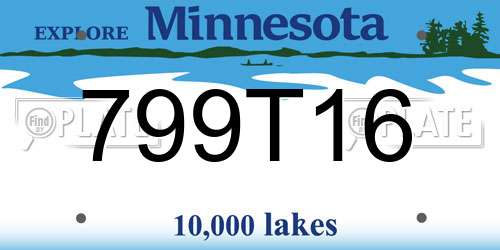 799T16 Minnesota License Plate