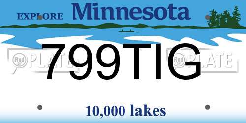 799TIG Minnesota License Plate
