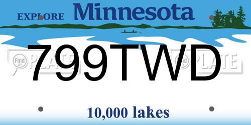 799TWD Minnesota License Plate