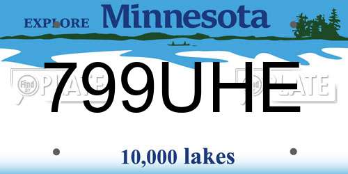799UHE Minnesota License Plate