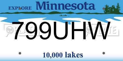 799UHW Minnesota License Plate