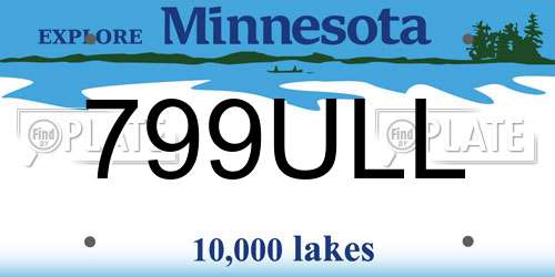 799ULL Minnesota License Plate