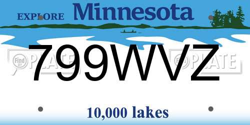 799WVZ Minnesota License Plate