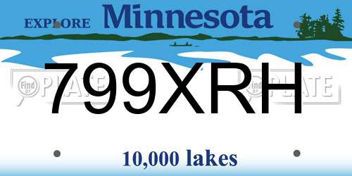 799XRH Minnesota License Plate