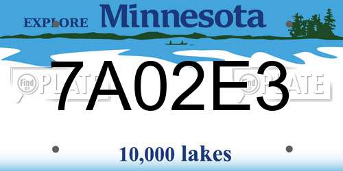 7A02E3 Minnesota License Plate