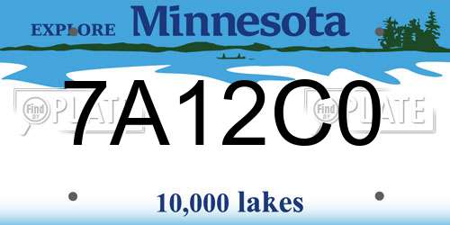 7A12C0 Minnesota License Plate