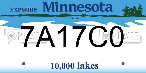 7A17C0 Minnesota License Plate