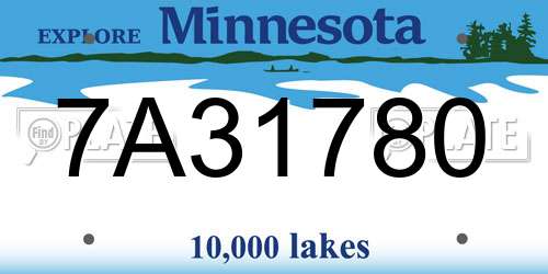 7A31780 Minnesota License Plate