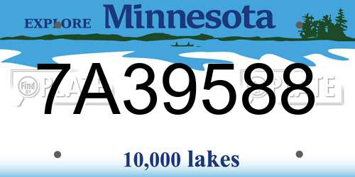 7A39588 Minnesota License Plate