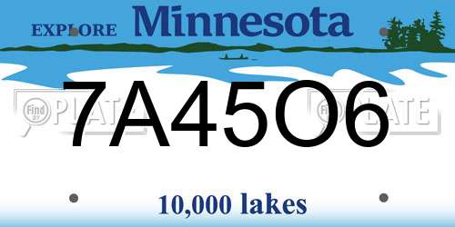 7A45O6 Minnesota License Plate