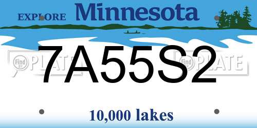 7A55S2 Minnesota License Plate