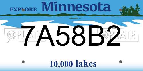 7A58B2 Minnesota License Plate
