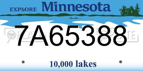 7A65388 Minnesota License Plate