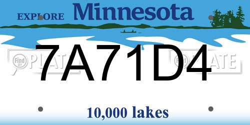 7A71D4 Minnesota License Plate