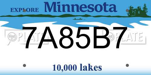 7A85B7 Minnesota License Plate