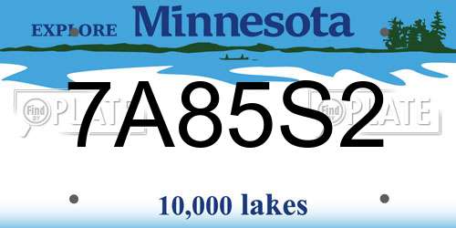 7A85S2 Minnesota License Plate