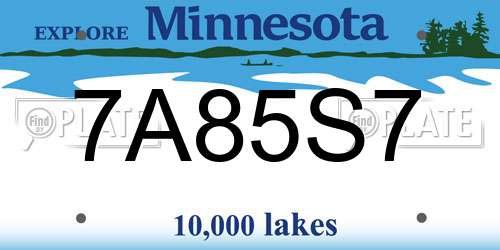 7A85S7 Minnesota License Plate